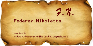 Federer Nikoletta névjegykártya