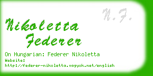 nikoletta federer business card